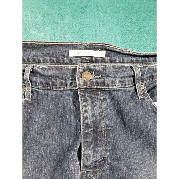 Levis 505 Jeans Size 16 Womens Blue Stretch Pants Mid Rise Curvy Straight - Picture 6 of 14